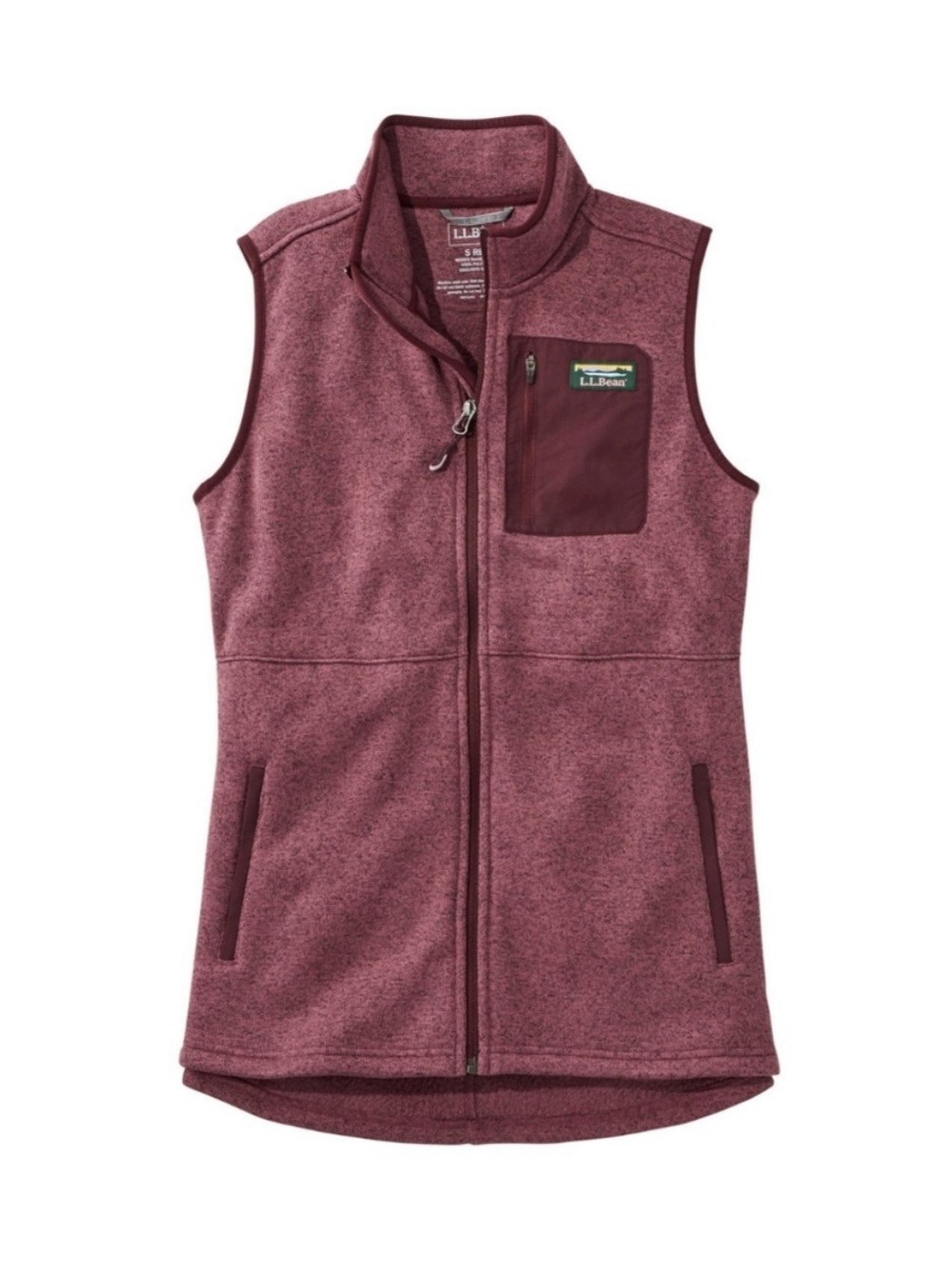 L.L. Bean Sweater Fleece Long Vest Faded Eggplant Purple Gorpcore Size M